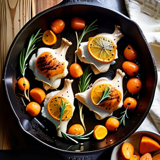 Lemon-Thyme Roasted Chicken and Root Vegetables.