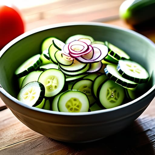The Garden Cucumber Crunch salad with onions.