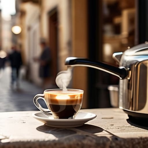 Enjoying The Last Sip in Italian piazza.